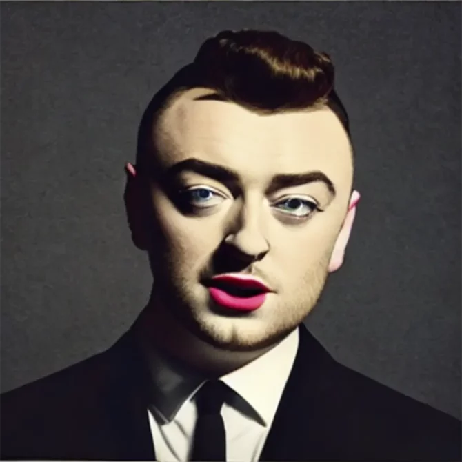Sam Smith in the style of Rene Magritte     2